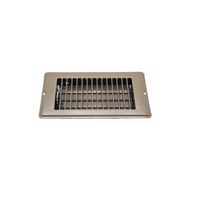 RV Floor Register - AP Products 013-628 Metal Register With Damper 4" x 10" Cutout - Brown