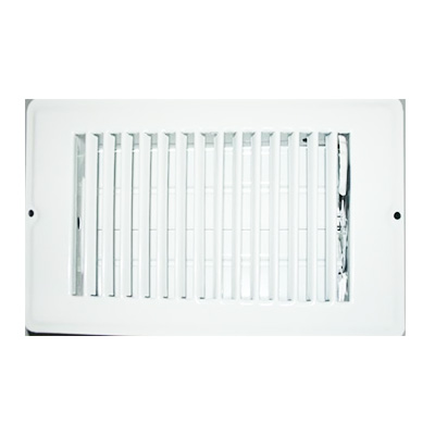 RV Floor Registers - AP Products 013-629 Metal Register With Damper 4" x 12" Cutout - White