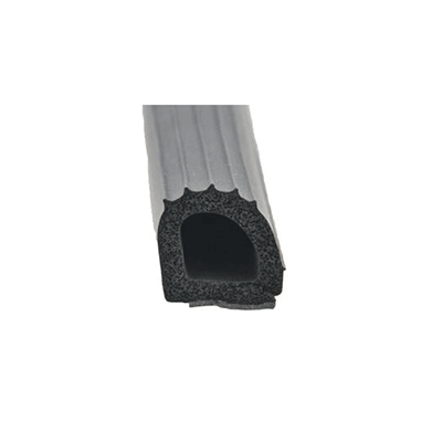 RV Seals - AP Products 018-206 Ribbed D Seal With HATS Tape 1" x 1" x 50' - Black