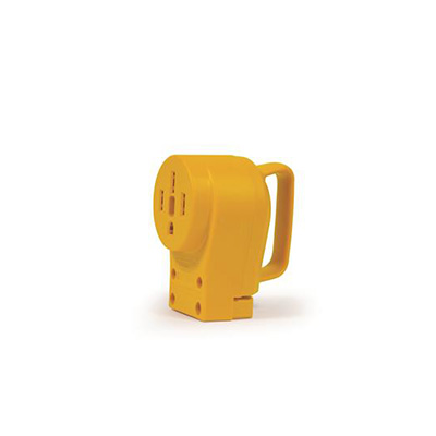 RV Power Cord Plug - Camco 55353 Female Plug With Power Grip Handle 50A - Yellow