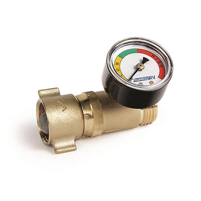 RV Water Pressure Regulator - Camco Brass Water Pressure Regulator With Gauge