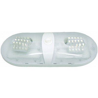 RV Interior Light - Valterra - LED - Double Dome Type - Includes Switch - 12V DC - White