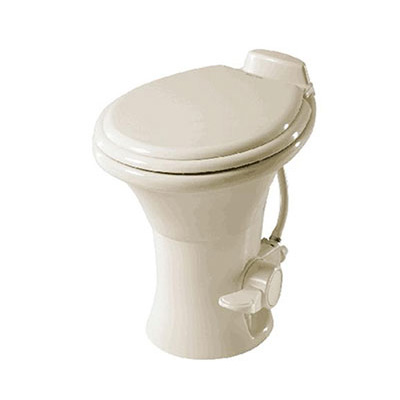 RV Toilets - Dometic 310 - Foot Flush - 18" Seat Height - Bone