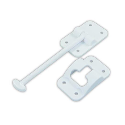 RV Door Catch - JR Products - T-Clip - 6"L - Plastic - Polar White