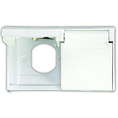 RV Electrical Plug Cover - JR Products - Standard Plugs - Weatherproof  Gasket - Split - White