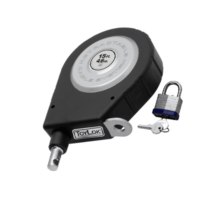 Cable Locks - Lippert Components 337120 ToyLok With 15-Foot Retractable Wire & Padlock