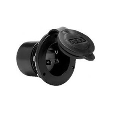 Power Receptacles - Marinco Power Receptacle - Includes Cover - 15A - Black