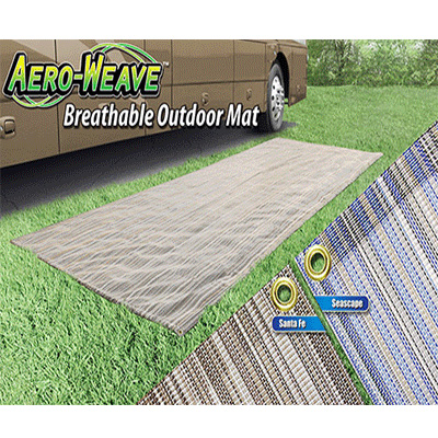 Outdoor Mat - Prest-O-Fit - AERO-WEAVE - Breathable PVC - Storage Bag - 6' x 15' - Seascape