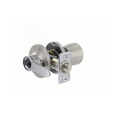 Mobile Home Door Latch - Inside Lever & Keyed Exterior Knob - Stainless Steel