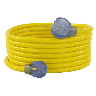 RV Power Extension Cord - Conntek 14360 Power Cord With Molded Plugs 30A 10' - Yellow