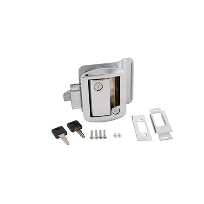 RV Door Latch - AP Products 013-572 Global Deadbolt Zinc Lock With Backing Plate - Chrome