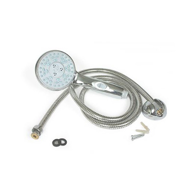 RV Shower Head Kit - Camco - 5 Spray Settings - Includes Hose & Wall Mount - Chrome