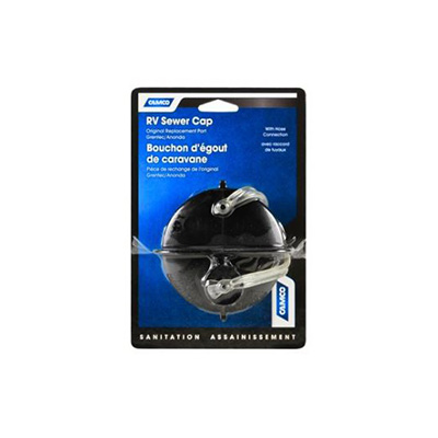 RV Sewer Caps - Camco 39462 Plastic Sewer Cap With Bayonet 1 Pack - Black